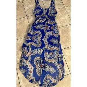 Romeo & Juliet Couture M High Low Paisley Print Dress